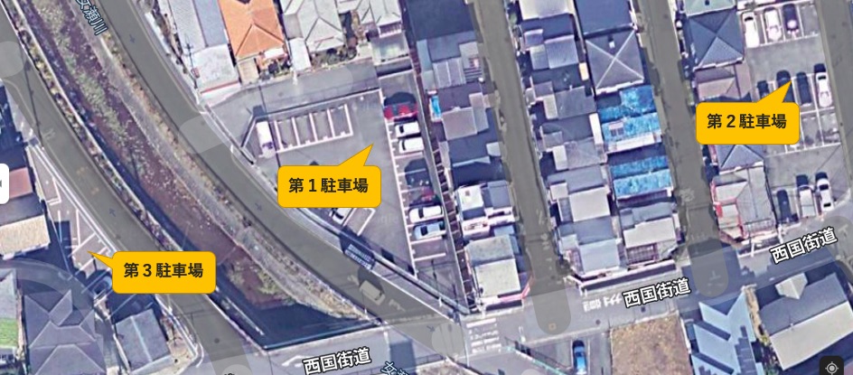 駐車場の場所(第1〜第3駐車場の地図)
